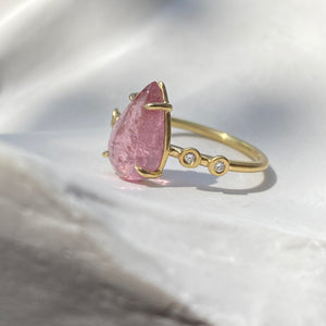 PINK TOURMALINE & DIAMOND RING