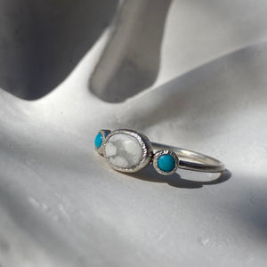 HOWLITE & TURQUOISE RING