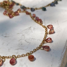 Load image into Gallery viewer, ORANGE SAPPHIRE BRIOLETTE NECKLACE
