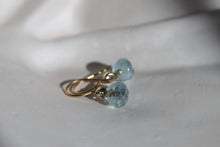 Load image into Gallery viewer, AQUAMARINE &amp; WHITE TOPAZ DROP EARRINGS
