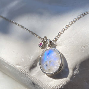 MOONSTONE & RUBY NECKLACE